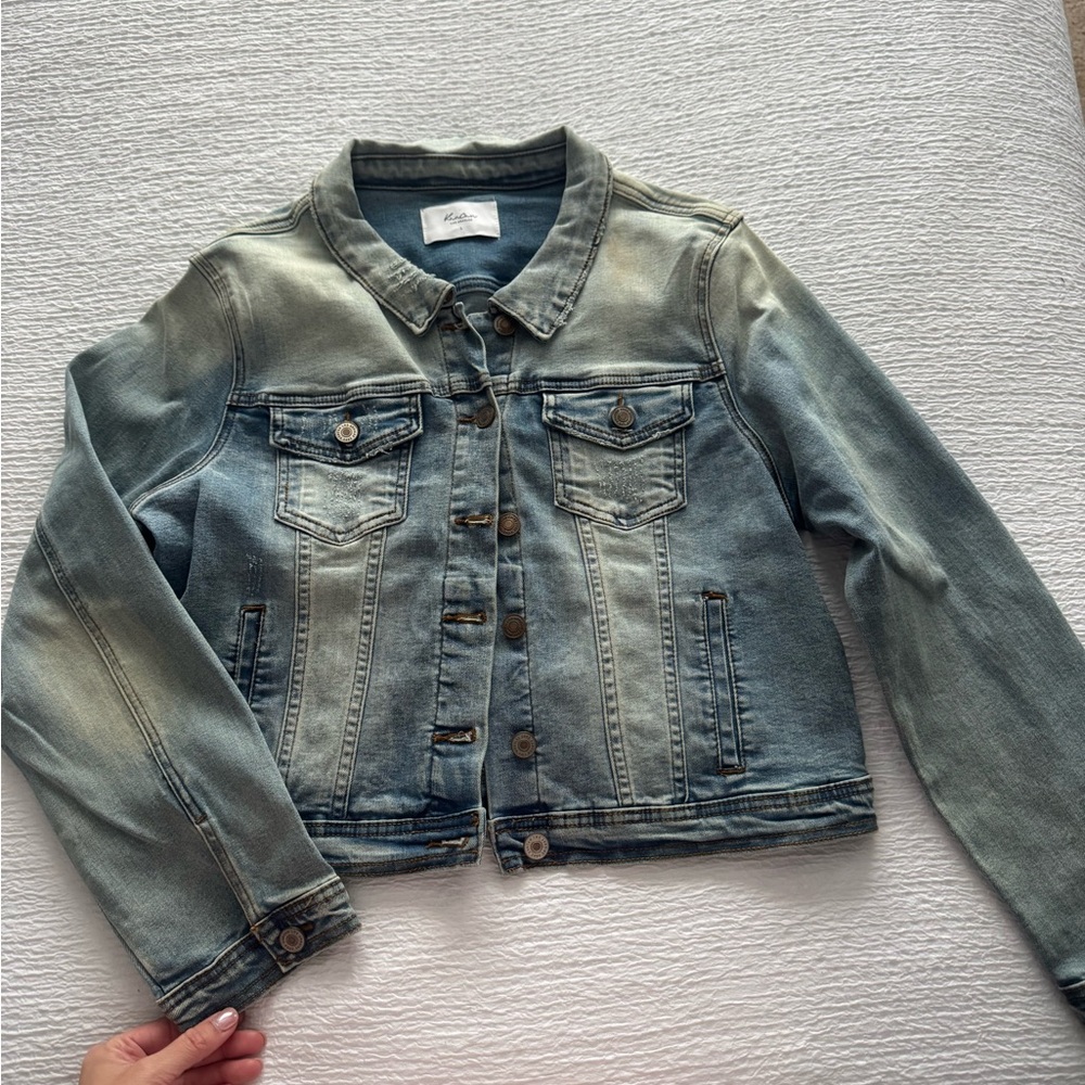 KanCan Light Blue Distressed Denim Jacket